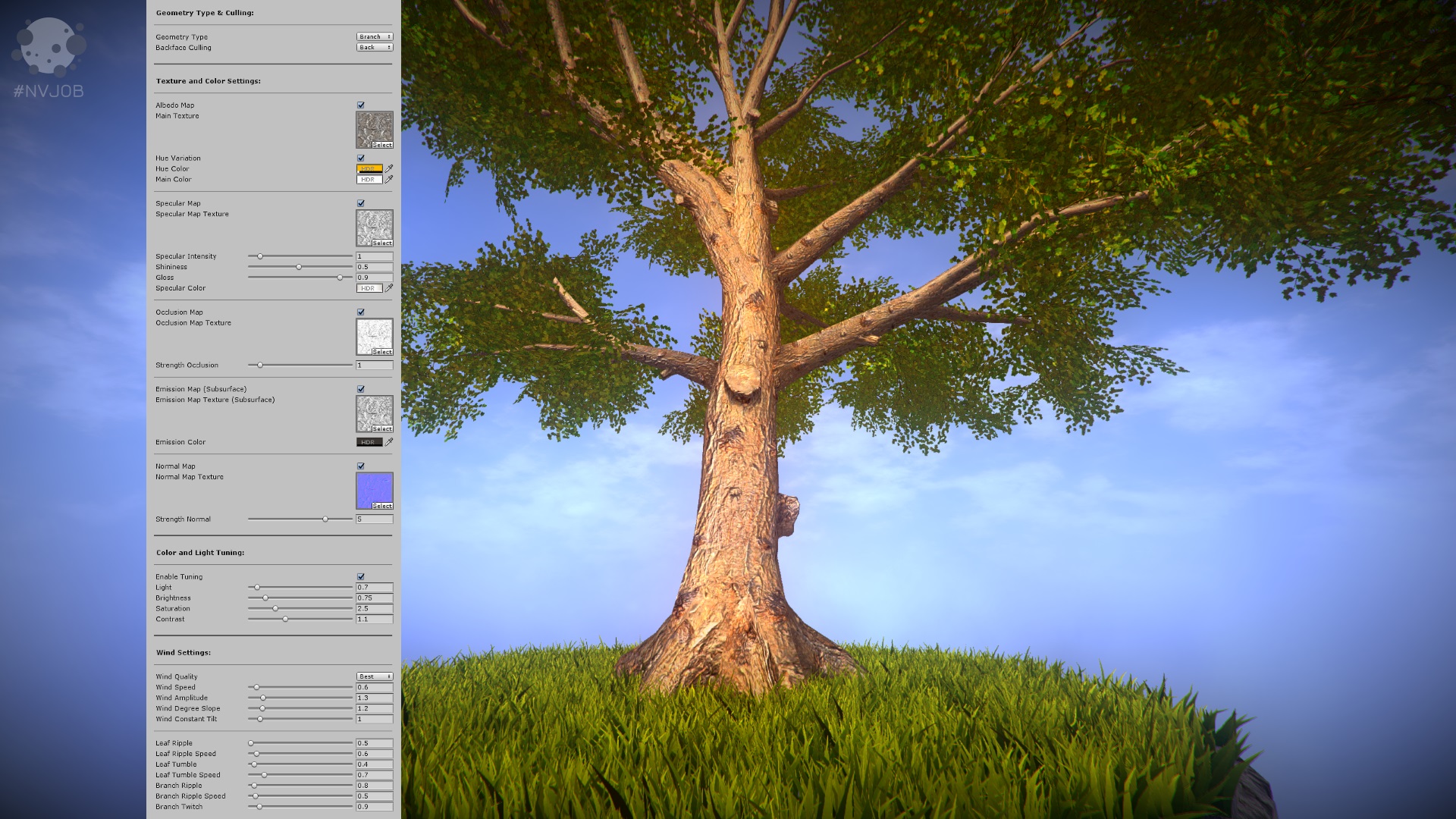 STC7 (Advanced Shader for Unity SpeedTree 7). Free Unity Asset.