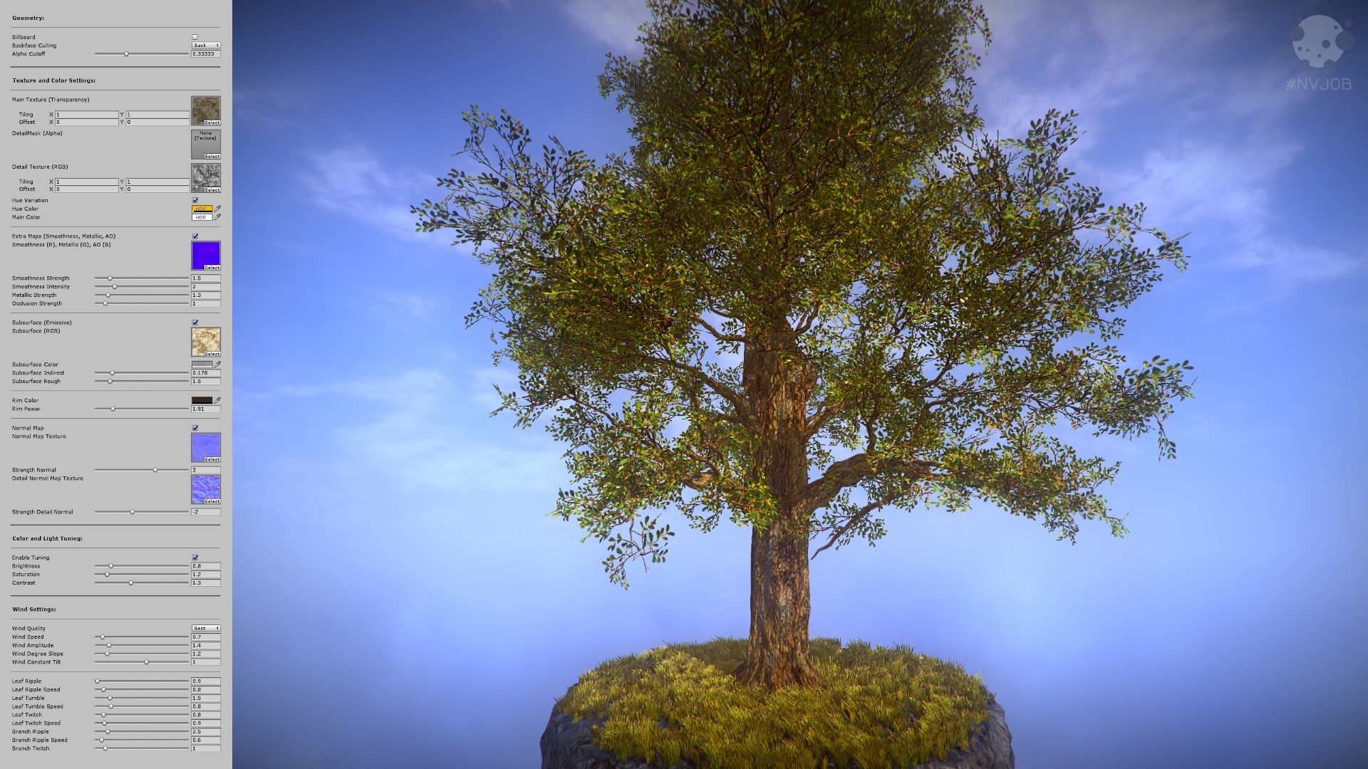 STC8 Pro (Advanced Shader for Unity SpeedTree 8). Unity Free Asset.